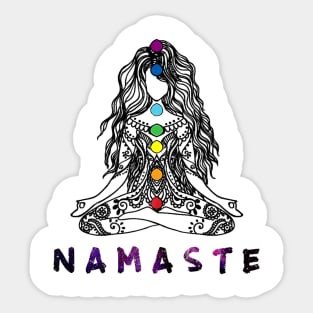Chakra Meditation Yoga Pose Spiritual Namaste Tattoo Sticker
